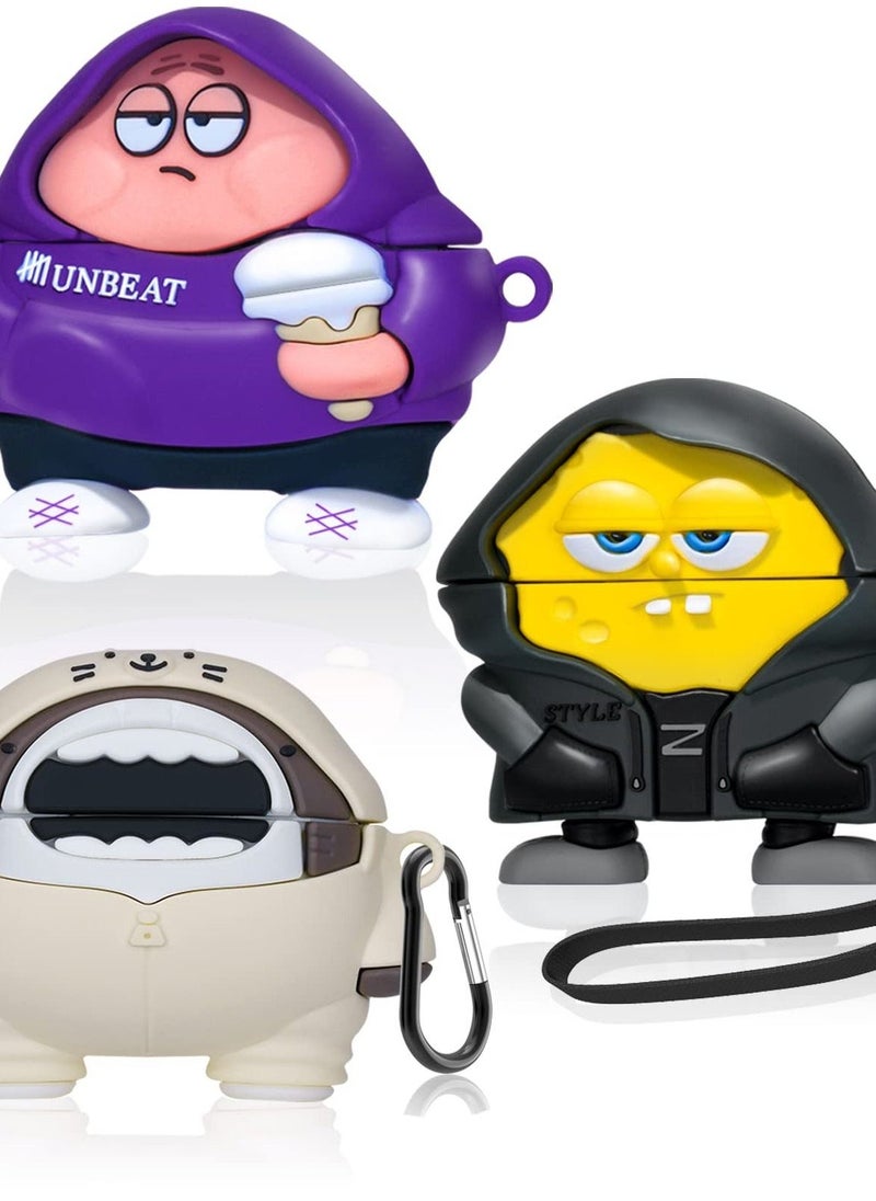 Excefore - [3 Pack] Funny 3D Kawaii Cartoon Character Airpods Pro 2 Cases, Soft Silicone Cover Accessories for Airpods Pro 2nd Generation, Perfect for Men and Women. - Image 1