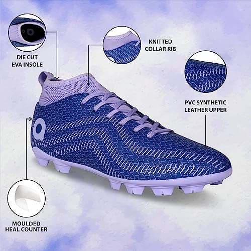 Aivin Pro Rattle Snake Football Stud, Lightweight Insole/Comfort and Grip Football Shoes for Men Blue - Image 2