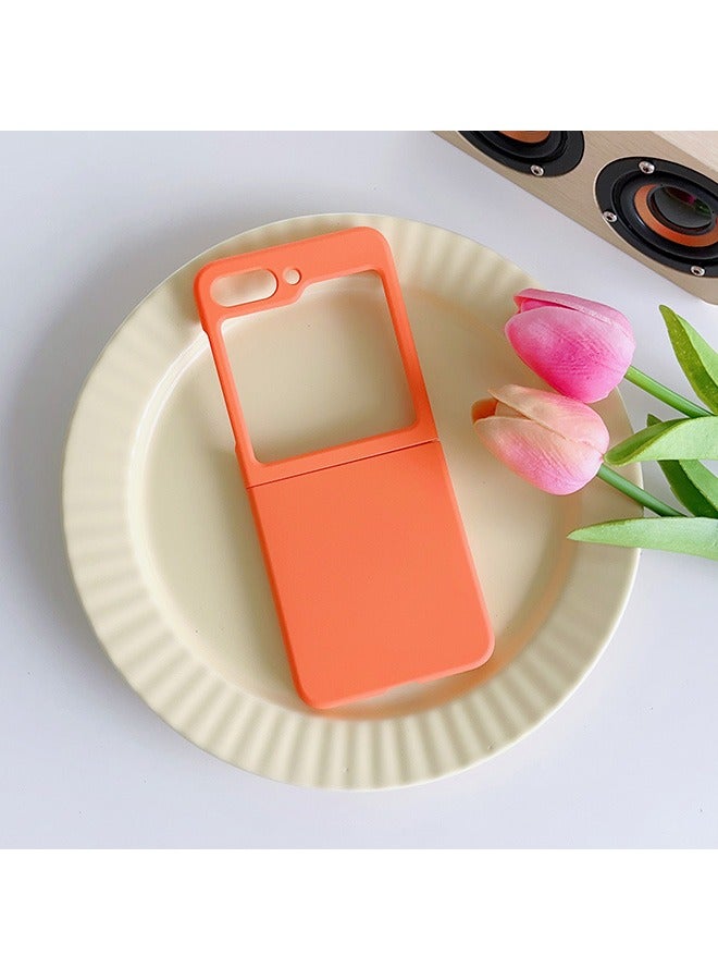 Galaxy Z Flip 5 Case Cover, Ultra-Thin Anti-Drop Shockproof Protective Phone Case Hard PC Hard Cover for Samsung Galaxy Z Flip5 5G (Orange) - Image 3