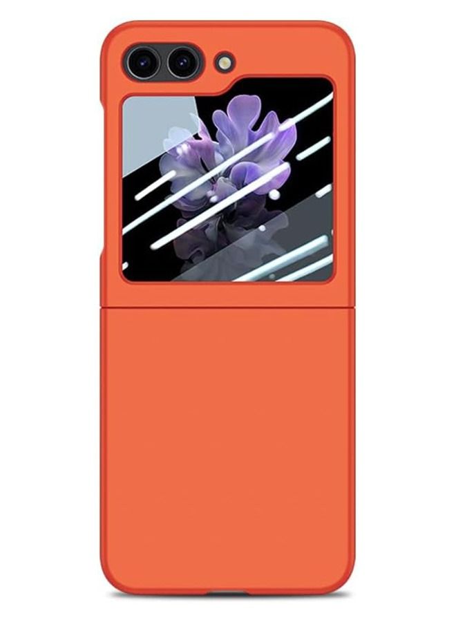Galaxy Z Flip 5 Case Cover, Ultra-Thin Anti-Drop Shockproof Protective Phone Case Hard PC Hard Cover for Samsung Galaxy Z Flip5 5G (Orange) - Image 1