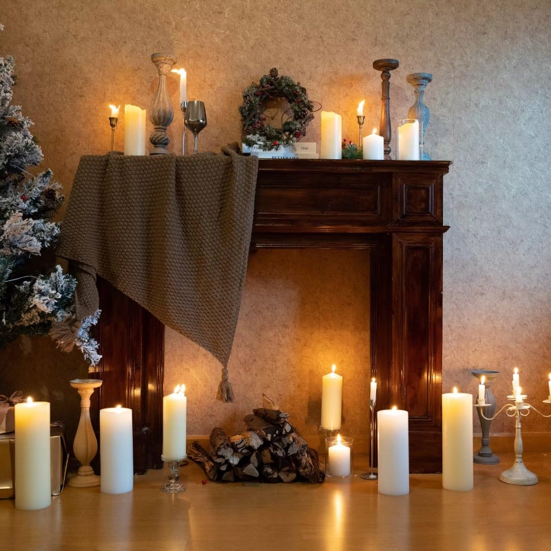 Mozeal 4"" X 10"" Extra-Large Ivory Pillar Candles (Set Of 2)  Unscented Dripless  Smokeless Long Clean-Burning These Tall 10 Inch Large Ivory Pillar Candles Perfect For Weddings And Christmas Decor - Image 4