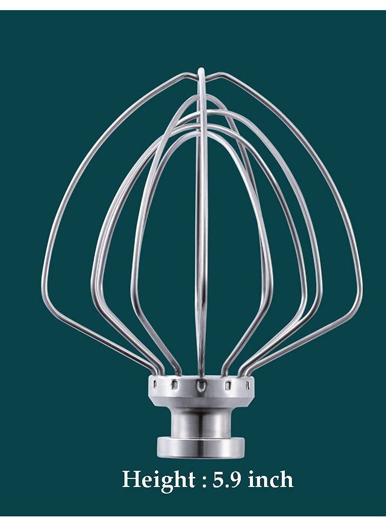 Y&D Stainless steel Wire Whip Attachment Compatible with KitchenAid Tilt-Head Stand Mixer Accessory K45WW Replacement, Egg Cream Stirrer, Whipping White, Cakes Mayonnaise Whisk, Dishwasher Safe  - Image 5