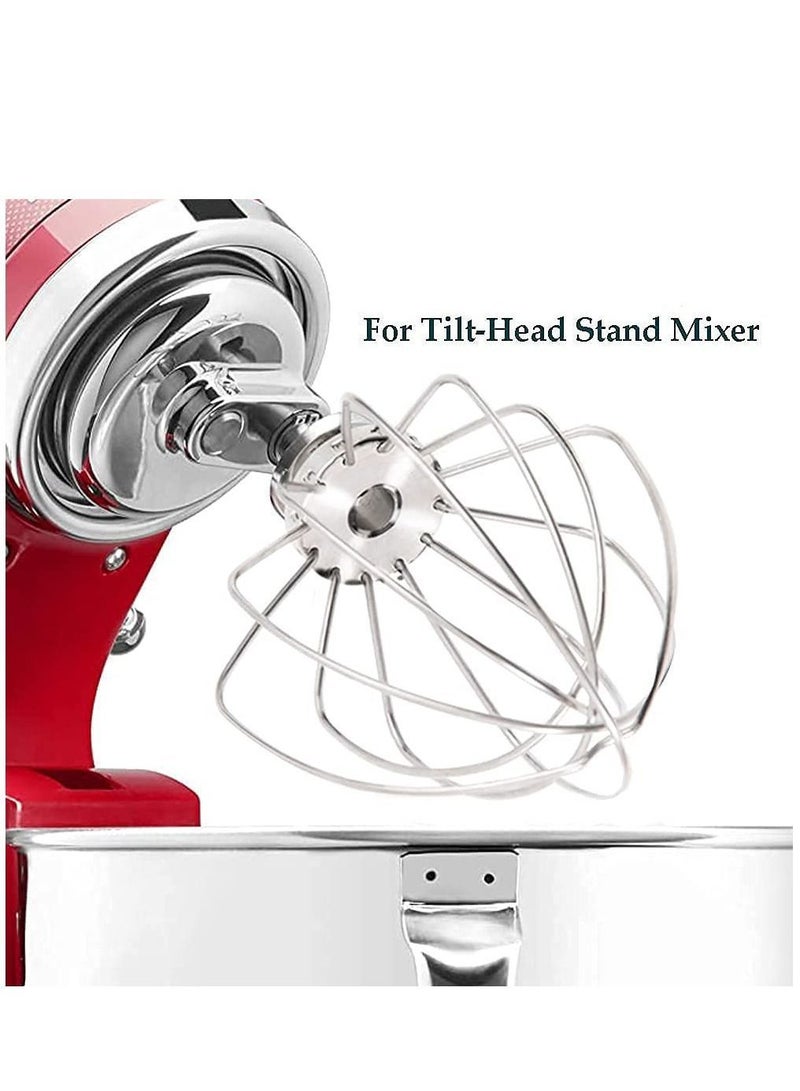 Y&D Stainless steel Wire Whip Attachment Compatible with KitchenAid Tilt-Head Stand Mixer Accessory K45WW Replacement, Egg Cream Stirrer, Whipping White, Cakes Mayonnaise Whisk, Dishwasher Safe  - Image 4