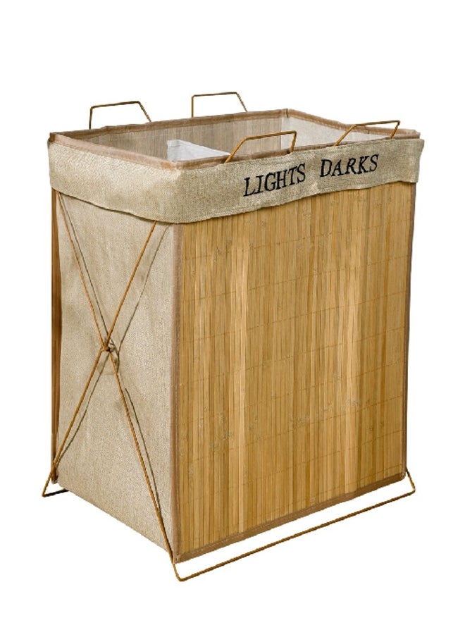 HONEYBEE - Bamboo Laundry Hamper with Handles Brown 60 x 50 cm SSB0273B-A - Image 1