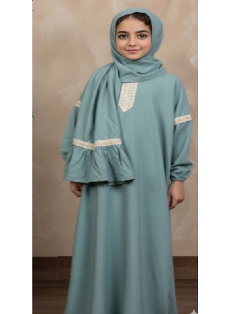 Isdal Kids ( prayer clothes) Viscose Light Green