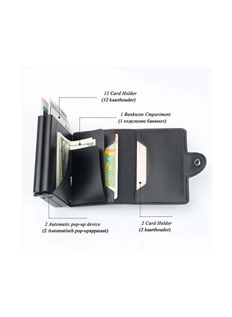Cool Baby - Men and Women Double Aluminum Wallet Credit Card Holder with RFID Blocking Multifunction Purse - Image 1