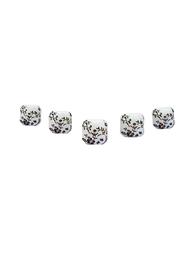 Generic Door Knob Modern Squre Shape with Flower Design Knobs for Bedroom Kitchen Home Office Drawer Cabinets Wardrobe Furniture Cupboard Door Knobs Set of 4  - Image 1