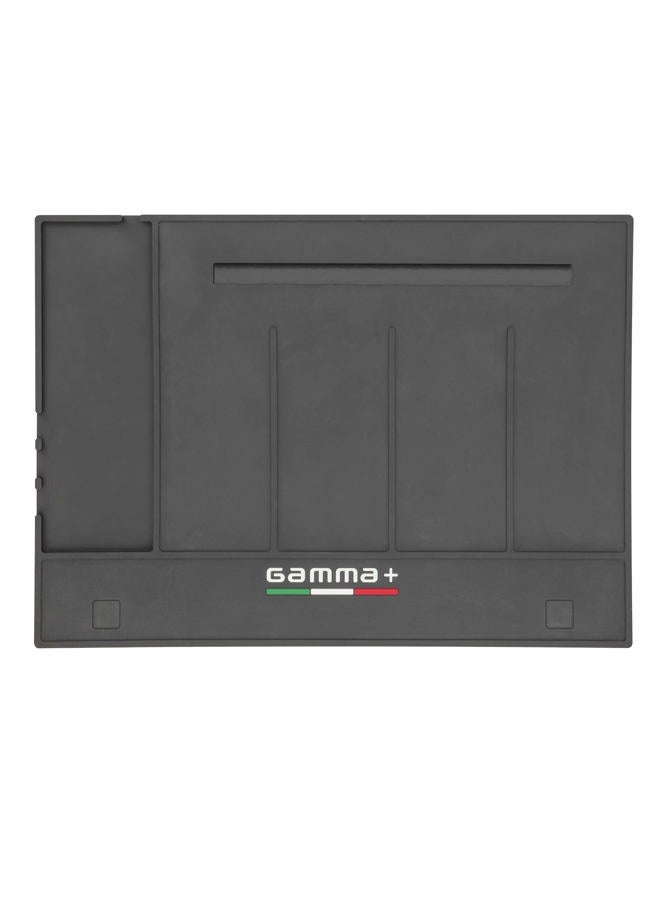 Gamma+ Professional Barber Appliance Magnetic Mat and Station Organizer, Anti-Slip, Durable Heat Resistant Silicone, Hair Styling Tools, Black - Image 1