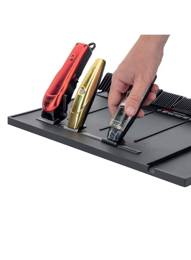 Gamma+ Professional Barber Appliance Magnetic Mat and Station Organizer, Anti-Slip, Durable Heat Resistant Silicone, Hair Styling Tools, Black - Image 2
