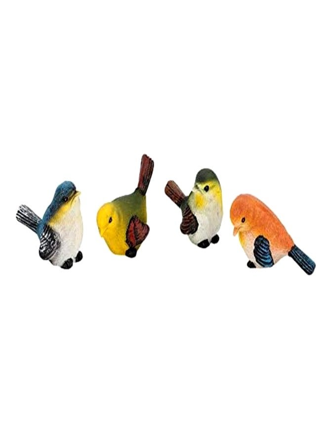 ALHBEJT Set of 4 Handcrafted Resin Bird Statues Birds Animal Figurine Decoration for Outdoor Indoor Decoration at Lawn and Yard - Image 3