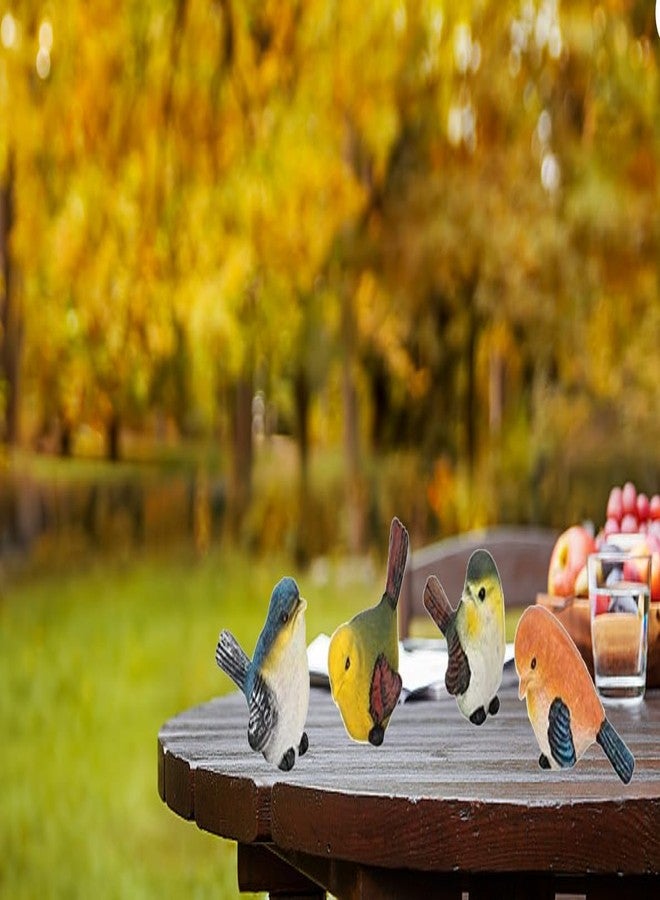 ALHBEJT Set of 4 Handcrafted Resin Bird Statues Birds Animal Figurine Decoration for Outdoor Indoor Decoration at Lawn and Yard - Image 5