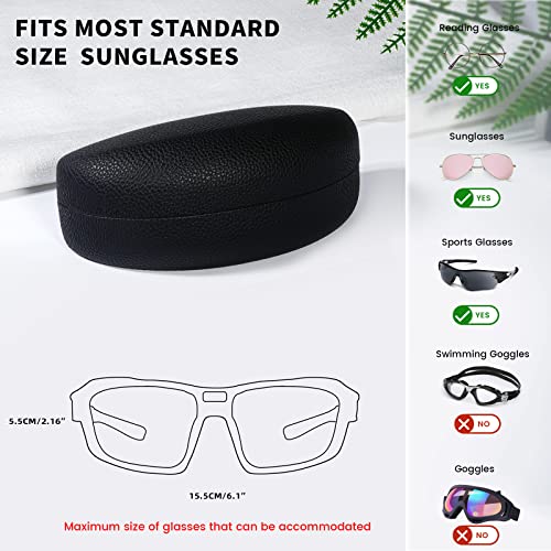 molshine Hard Shell Sunglasses Case,Classic Large Glasses Case for Sunglass,Eyeglasses with Cleaning Cloth,Pocket(Black) - Image 5