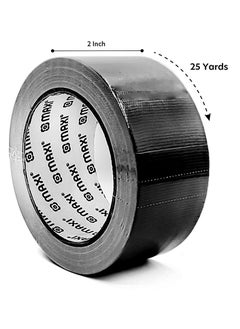 Maxi 6-Piece Two Inch Wide Black Cloth Tape With 25 Yards Length  - Image 2