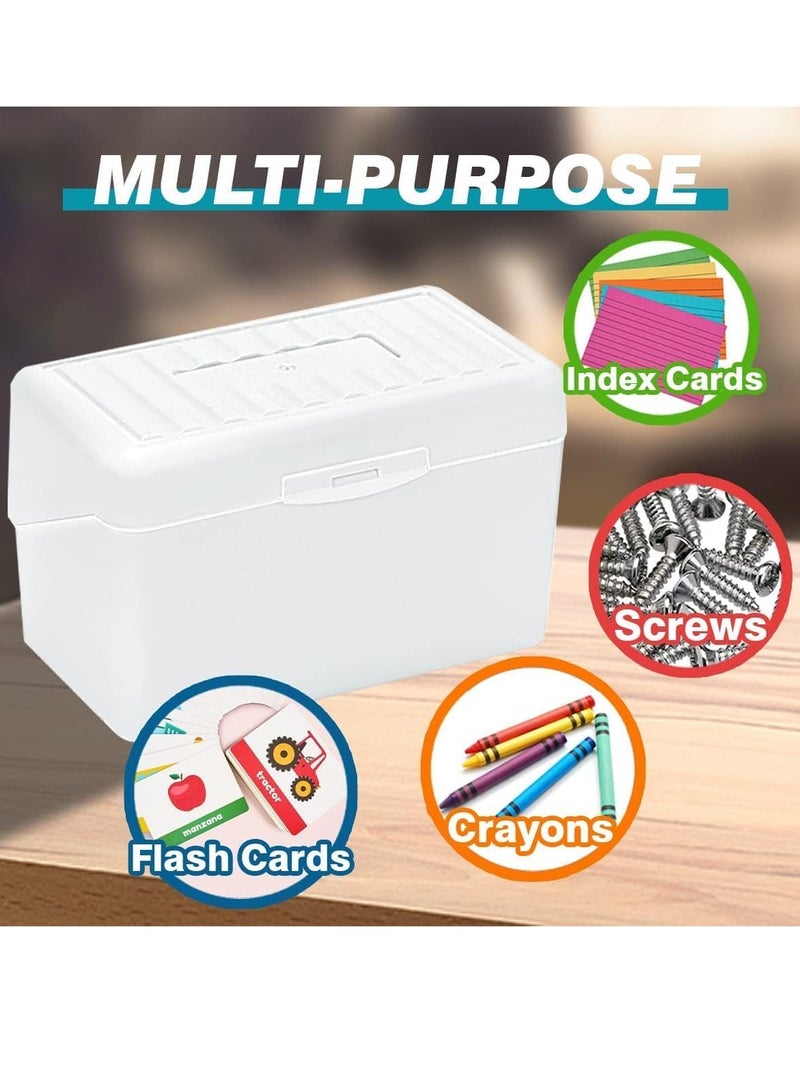 Barakah Index Card Holder Organizer Case 3x5 Flash Note Card Holder Index Card Holder Notecard Box Recipe Card Box Plastic Storage Organizer for Filling Index Cards Notecards Flashcards 2 Packs White - Image 2