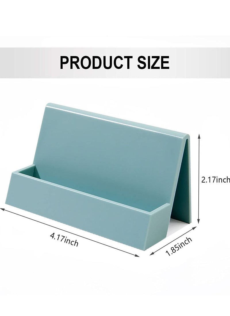 KASTWAVE 2 Pack Business Card Holder for Desk, Modern Plastic Business Card Holder Display Stand, Office Desktop Business Name Card Organizer for Women & Men  - Image 2