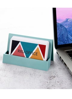 KASTWAVE 2 Pack Business Card Holder for Desk, Modern Plastic Business Card Holder Display Stand, Office Desktop Business Name Card Organizer for Women & Men  - Image 1