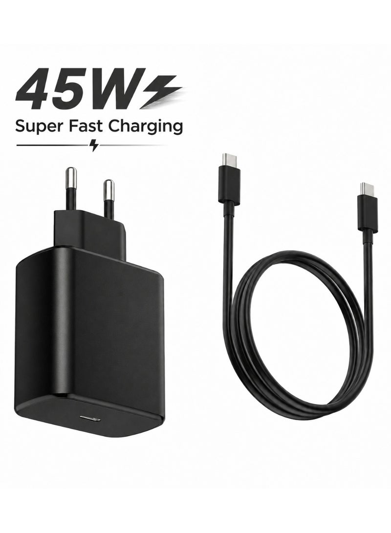 45W PD 3.0 Wall Charger with 5A Type-C Cable | Super Fast Charging | Compatible with Samsung & Type-C Devices - Image 1