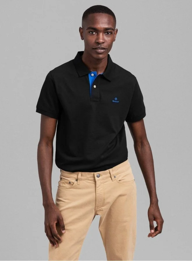غانت Gant Contrast Collar Pique Polo Shirt