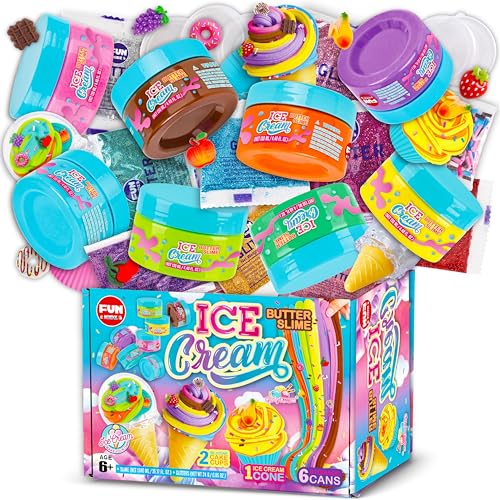 FUN KIDZ 3516 FL OZ Butter Slime 8 Packs FunKidz Soft Ice Cream Slime for Girls 68 Premade 1040 ML Slime Toys Birthday Gift Party Favors for Kids Age 612 - Image 1