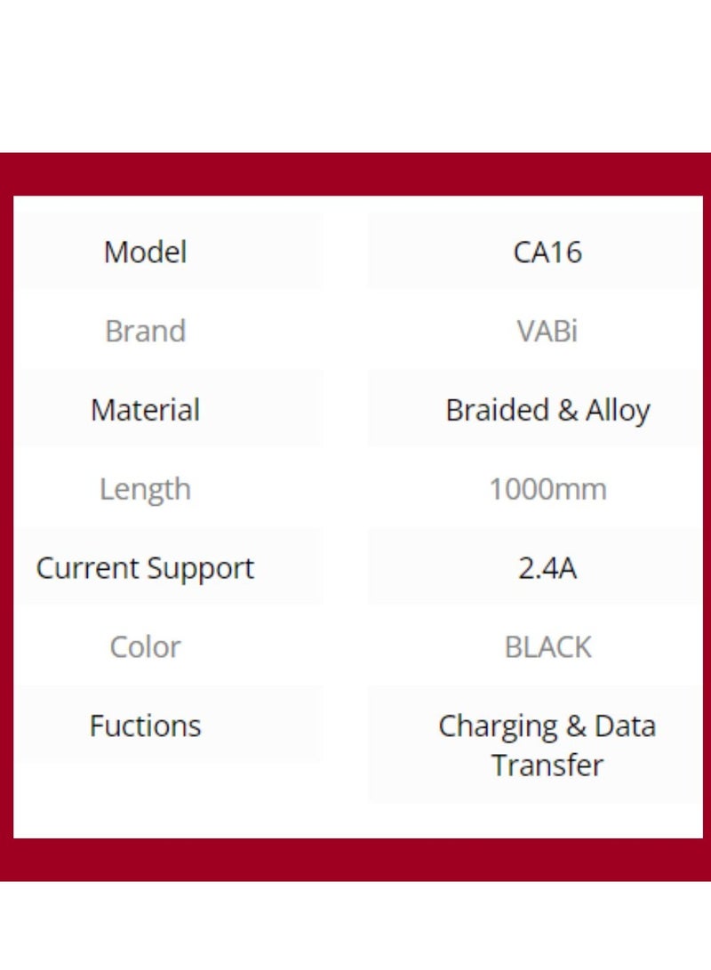 vabi USB TO Type c Cable 1m 3 piece pack