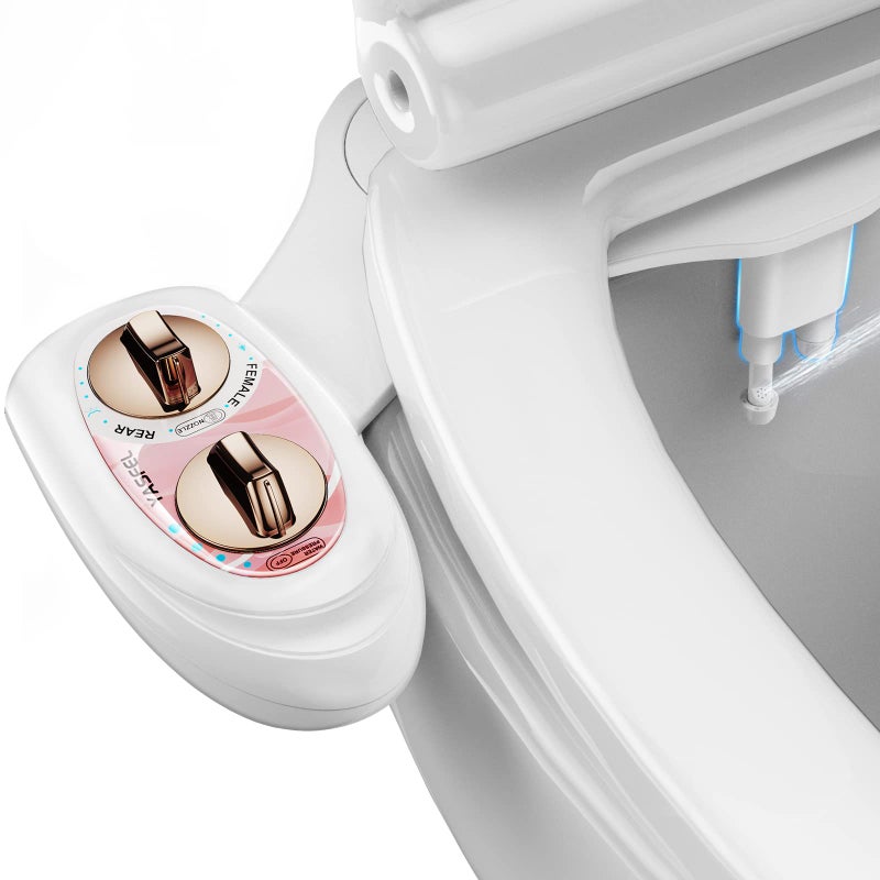 YASFEL Bidet Attachment for Toilet SelfCleaning Bidet with Pressure Controls NonElectric Cold with Dual Nozzles for FrontalRear Wash Rose Gold - Image 2