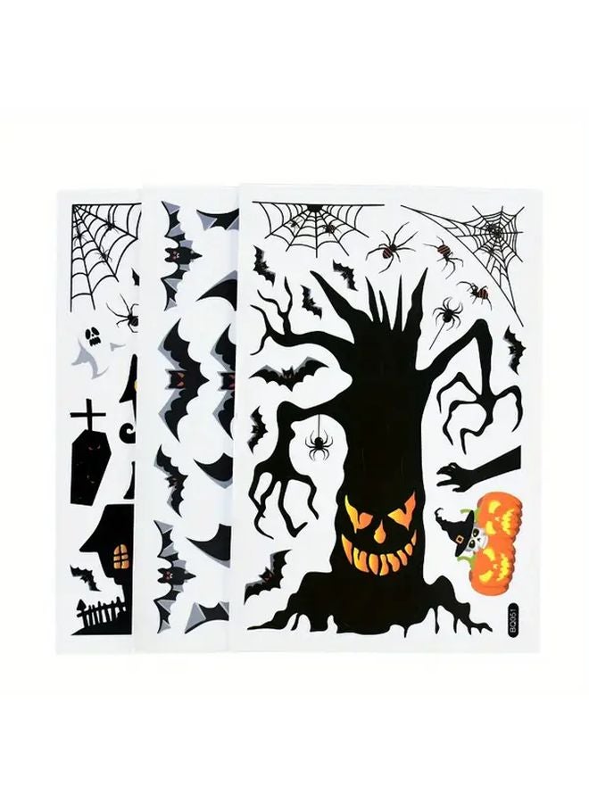 Halloween Bat Window Stickers Set Of 3 A01 Model For Home Haunted House Wall Decoration - Image 2