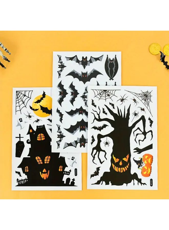 Halloween Bat Window Stickers Set Of 3 A01 Model For Home Haunted House Wall Decoration - Image 3