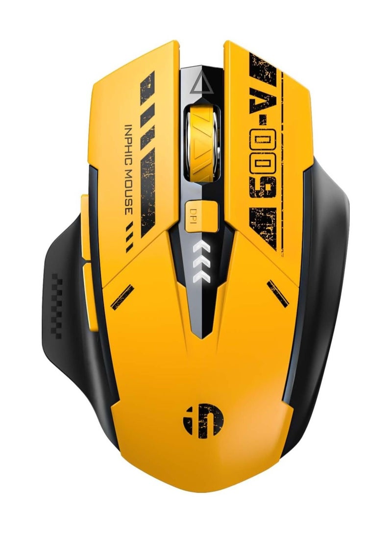 inphic A9 Wireless Mouse – Rechargeable, Silent Click, Ultra-Thin Ergonomic Design, 2.4G/ Bluetooth Dual Mode, Adjustable DPI, Portable Optical Mouse for Laptop, PC, Mac, Office & Travel - Image 2