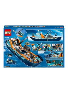 LEGO City Arctic Explorer Ship 60368 Building Toy Set; Fun Gift For Kids Aged 7+; Includes A Floatable Boat, Helicopter, Dinghy, Rov Sub, Viking Shipwreck, 7 Minifigures And An Orca Figure (815 Pieces)  - Image 3