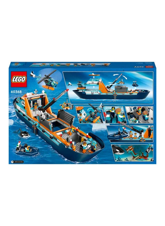 LEGO - City Arctic Explorer Ship 60368 Building Toy Set; Fun Gift For Kids Aged 7+; Includes A Floatable Boat, Helicopter, Dinghy, Rov Sub, Viking Shipwreck, 7 Minifigures And An Orca Figure (815 Pieces) - Image 1