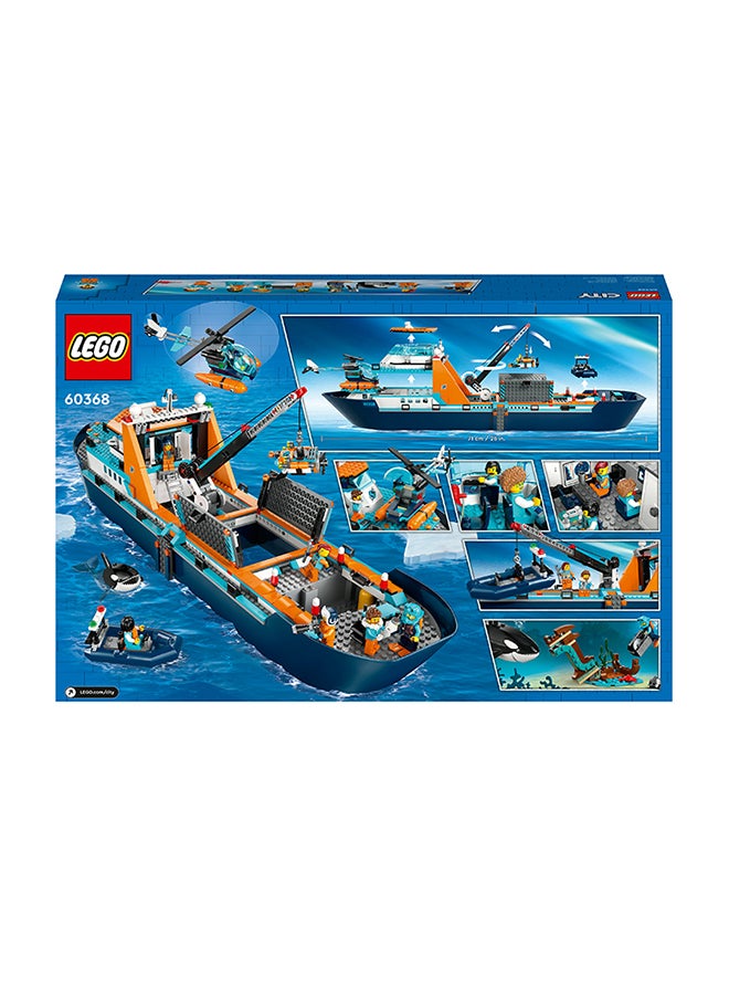 LEGO - City Arctic Explorer Ship 60368 Building Toy Set; Fun Gift For Kids Aged 7+; Includes A Floatable Boat, Helicopter, Dinghy, Rov Sub, Viking Shipwreck, 7 Minifigures And An Orca Figure (815 Pieces) - Image 1