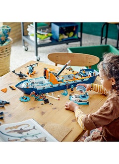 LEGO City Arctic Explorer Ship 60368 Building Toy Set; Fun Gift For Kids Aged 7+; Includes A Floatable Boat, Helicopter, Dinghy, Rov Sub, Viking Shipwreck, 7 Minifigures And An Orca Figure (815 Pieces)  - Image 4