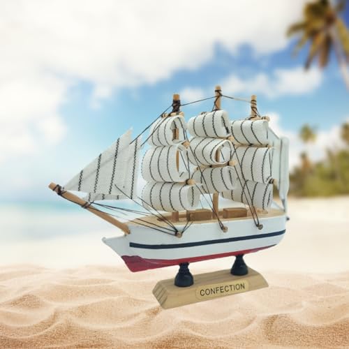 ANSHEZ Handicraft Wooden Antique Decorative Wooden Sailing Ship Showpiece (Small Size) for Office, Home, Decoration, Business Gifts | Boat Showpiece for Home Decore Multicolor (12 x11 CM) - Image 1
