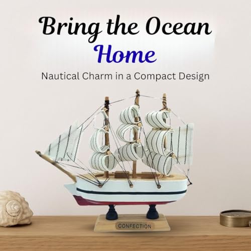 ANSHEZ Handicraft Wooden Antique Decorative Wooden Sailing Ship Showpiece (Small Size) for Office, Home, Decoration, Business Gifts | Boat Showpiece for Home Decore Multicolor (12 x11 CM) - Image 2