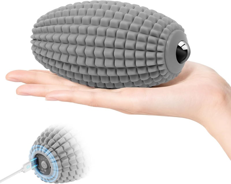 Bluejw Silicone Vibrating Massage Ball with Rolling Head, 3-Speed Myofascial Massage Roller for Plantar Fasciitis Relief, Hip & Psoas Release, Trigger Point Therapy for Neck, Back, Foot (Blue) - Image 1