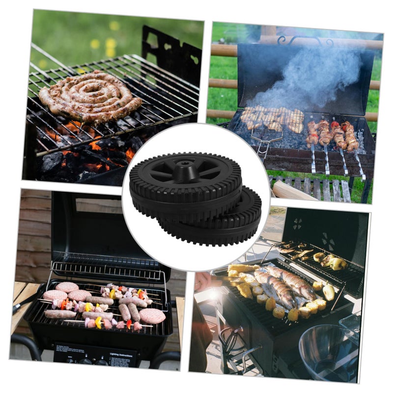 2 PCS Heavy Duty Industrial BBQ Grill Cart Wheels Replacement Accessory Parts - Image 4