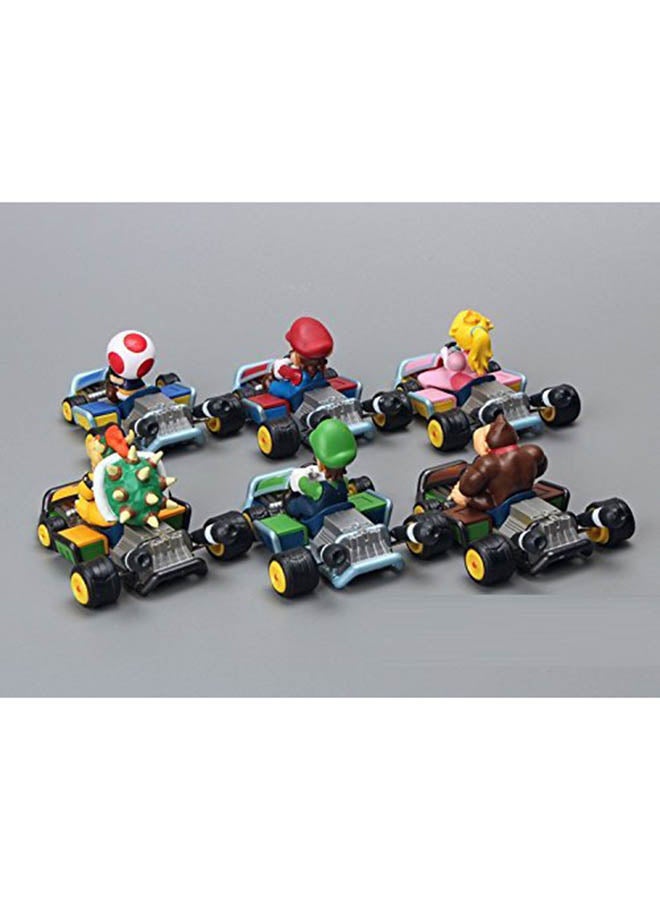 6-Piece Super Mario Bros Pull Back Karts With Figures - Image 2