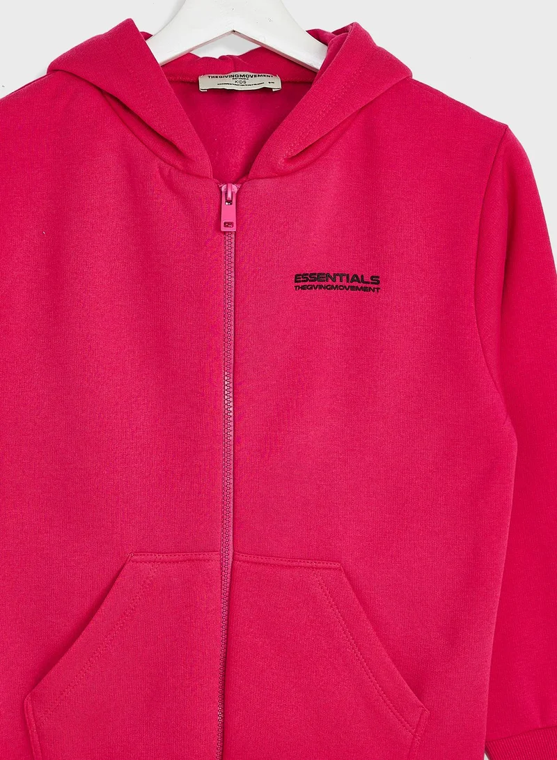 The Giving Movement Kids Lounge Regular Zip Hoodie