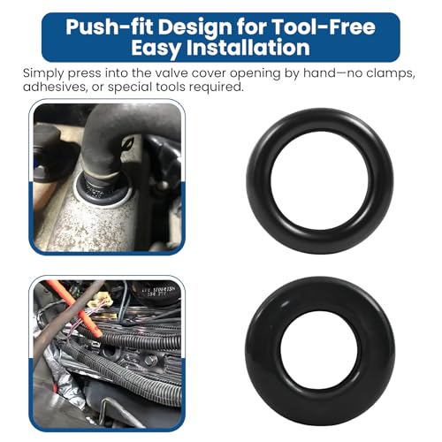 BANLIN 5339 Valve Cover Breather Grommet for All Valve Covers with 1-1/4 inch Filler-breather Holes, 2 Pack (0.75" & 1" I D) Oil & Heat Resistant PVC Cover Grommet for SBC BBC SBF Engines Vent Systems - Image 4