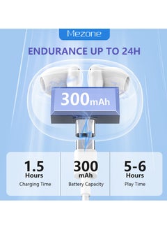 Mezone MEPODS True Wireless Bluetooth Earbuds with Touch Control, Powerful Bass, Bluetooth 5.3 Earphones, 5-6 Hours Playtime & Built-in Microphone, Mint  - Image 5