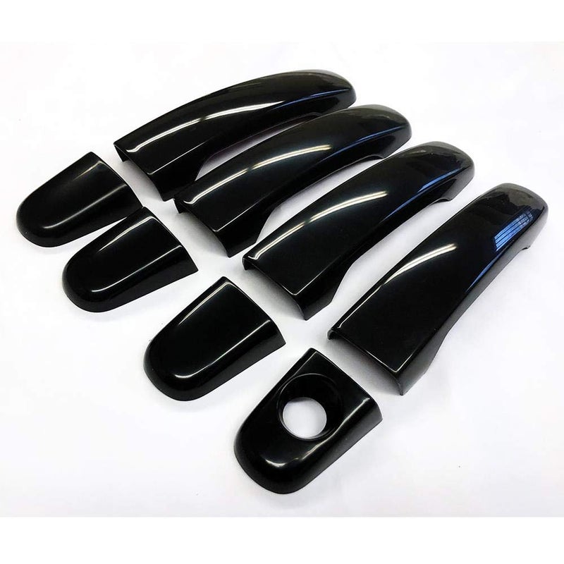 S SIZVER Ultra Finish Glossy-Black Series 8pcs Door Handle Covers Compatible with Chevrolet Equinox+HHR+Malibu+Traverse; GMC Acadia+Terrain; Saturn Aura+Outlook - Image 4