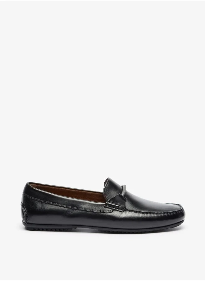 DUCHINI Men's Solid Slip-On Moccasins