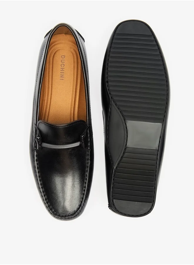 DUCHINI Men's Solid Slip-On Moccasins