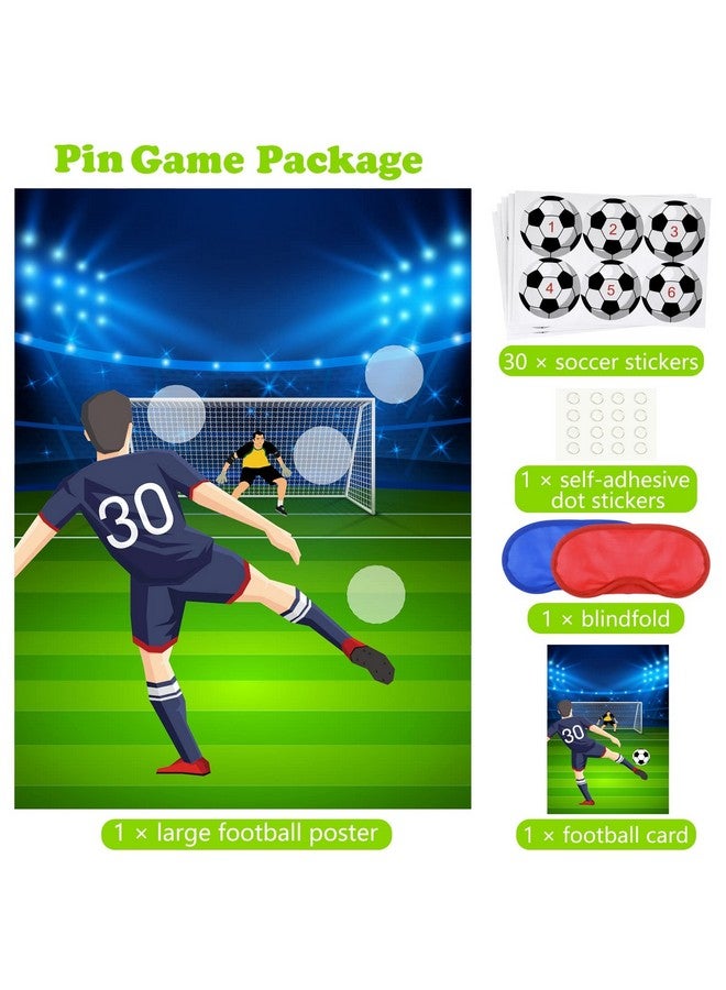 PLULON Soccer Party Games For Kids Pin The Soccer On The Goal Birthday Party Games Football Poster With Soccer Ball Stickers For Soccer Birthday Party Supplies Classroom Family Activities - Image 3