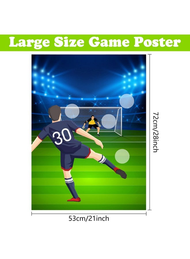 PLULON Soccer Party Games For Kids Pin The Soccer On The Goal Birthday Party Games Football Poster With Soccer Ball Stickers For Soccer Birthday Party Supplies Classroom Family Activities - Image 2