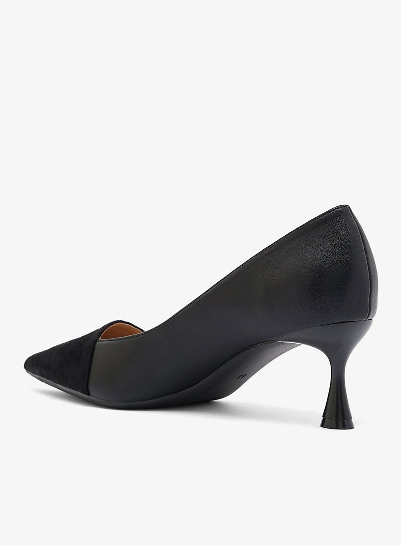 ايلا حذاء بكعب رفيع بتفاصيل جلد الغزال - Image 3