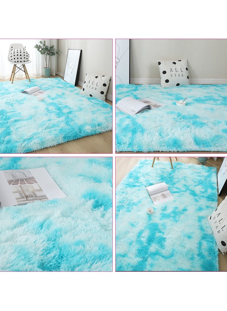 Mei Lifestyle - Modern Wool Fluffy Floor Mat Carpet with Anti slip High Pile Bottom with Upgraded Foam (Size 120×160CM) - Image 1