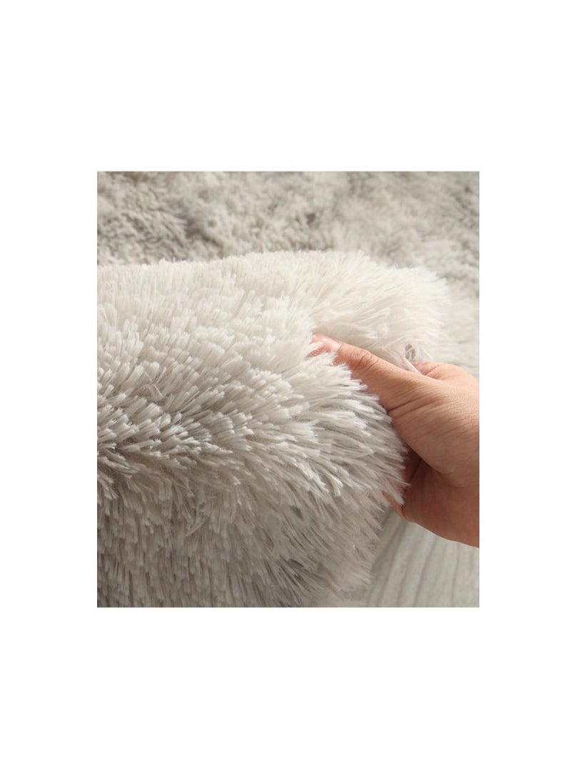 Mei Lifestyle - Modern Wool Fluffy Floor Mat Carpet with Anti slip High Pile Bottom with Upgraded Foam (Size 120×160CM) - Image 1