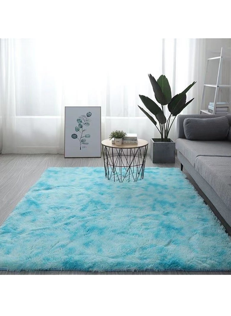 Mei Lifestyle - Modern Wool Fluffy Floor Mat Carpet with Anti slip High Pile Bottom with Upgraded Foam (Size 120×160CM) - Image 1
