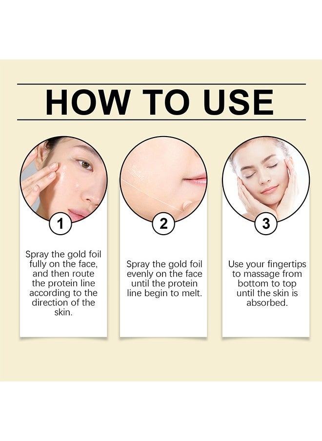 EELHOE - Gold Protein Collagen Combination -Protein Thread Lifting Set, Soluble Protein Thread and Nano Gold Essence Combination, Absorbable Collagen Thread for Face Lift, Reverse Collagen Serum for Face, Smoothing Firming Moisturizing - Image 1